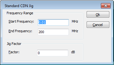 Calibration jig factor of 0 dB for a 50 Ohm system