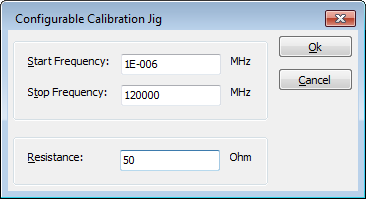 Calibration jig resistance of 50 Ohm for a 50 Ohm system