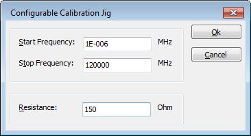 Calibration jig resistance of 150 Ohm for a 150 Ohm system