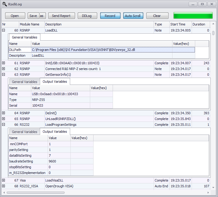 Extensive information can be captured in the RadiLog tool