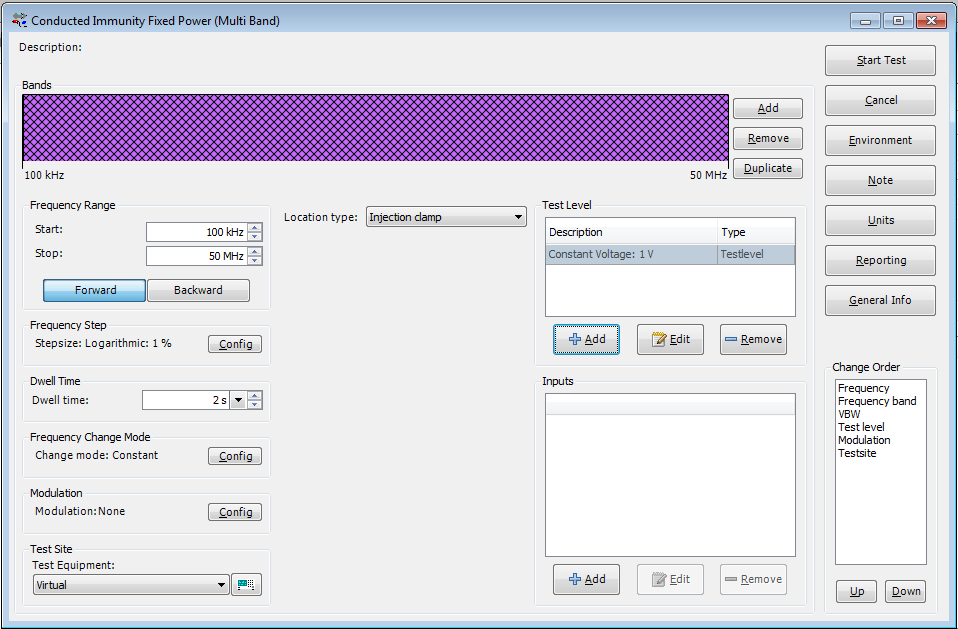CI Fixed Voltage test configuration