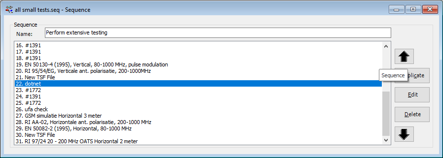 Old sequence window