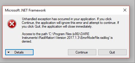 Access denied exception during startup