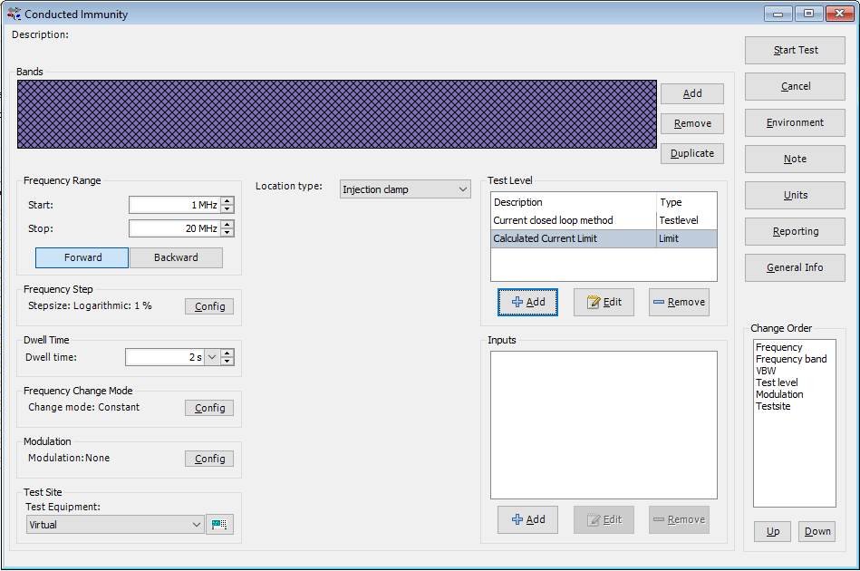 Test configuration for the closed loop method accoording ISO 11452-4